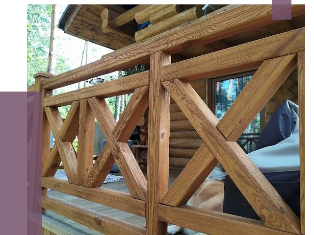 Деревянные перила под ключ в Краснодаре от 7739 руб. 