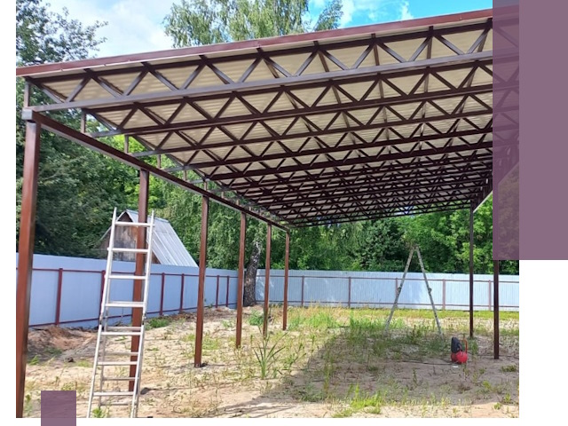 Односкатные навесы под ключ в Краснодаре — изготовление и монтаж