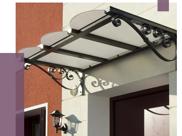 Односкатные козырьки в Краснодаре от 8462 руб.  | ПРОЛЁТ-Ксд