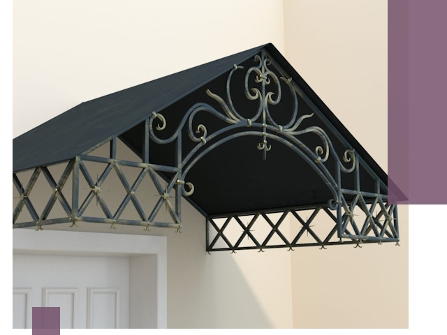 Двускатные металлические козырьки под ключ в Краснодаре